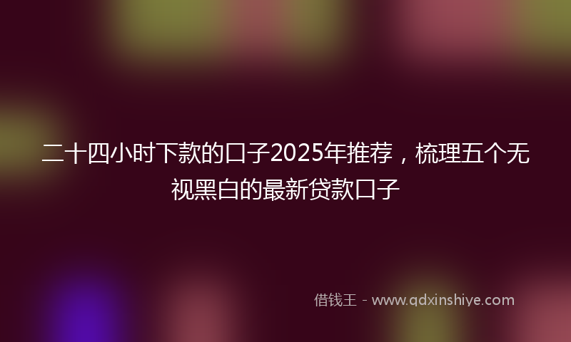 二十四小时下款的口子2025年推荐，梳理五个无视黑白的最新贷款口子