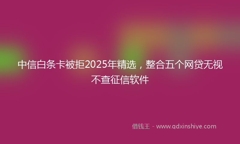 中信白条卡被拒2025年精选，整合五个网贷无视不查征信软件