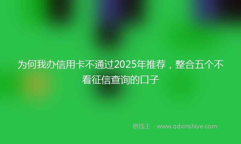 为何我办信用卡不通过2025年推荐，整合五个不看征信查询的口子