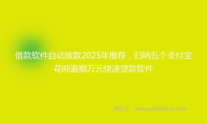借款软件自动放款2025年推荐，归纳五个支付宝花呗逾期万元快速贷款软件
