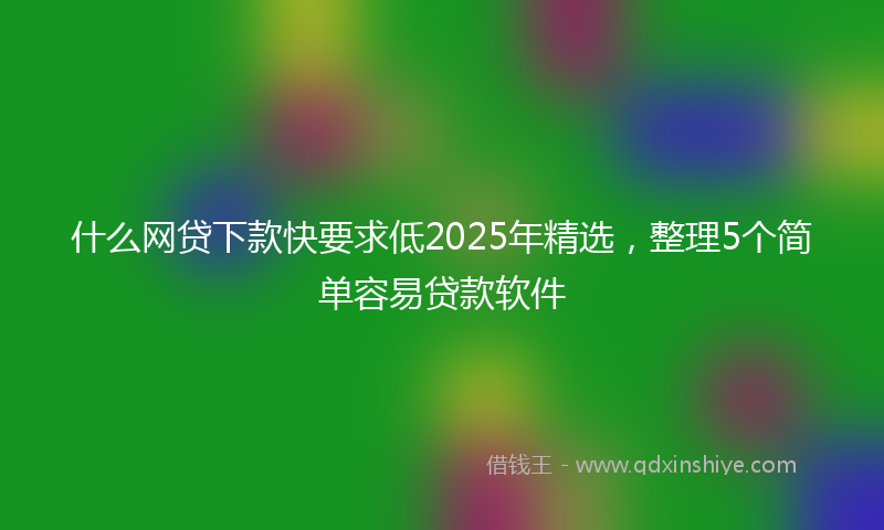 什么网贷下款快要求低2025年精选，整理5个简单容易贷款软件
