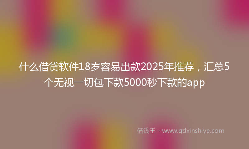 什么借贷软件18岁容易出款2025年推荐，汇总5个无视一切包下款5000秒下款的app