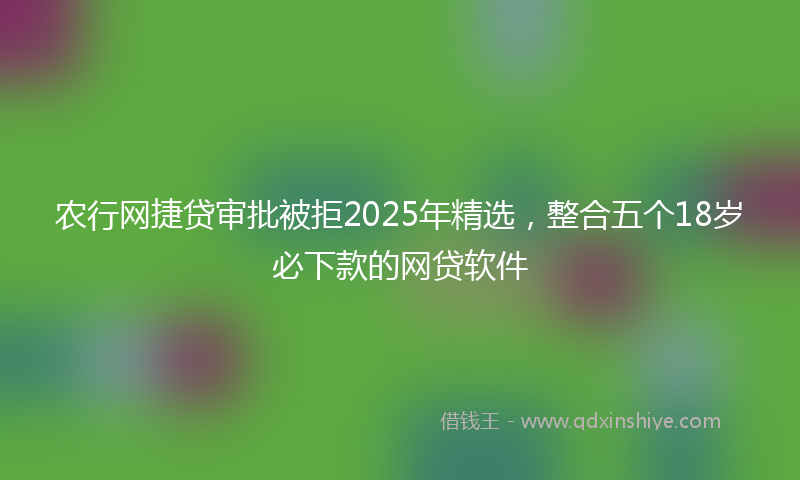 农行网捷贷审批被拒2025年精选，整合五个18岁必下款的网贷软件