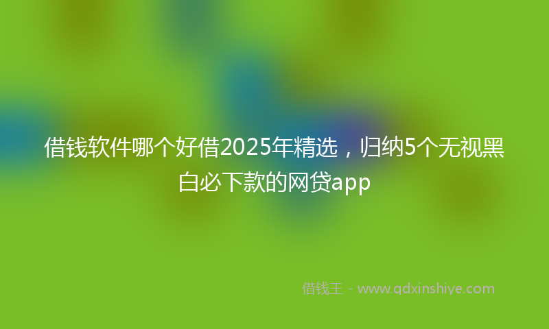 借钱软件哪个好借2025年精选，归纳5个无视黑白必下款的网贷app