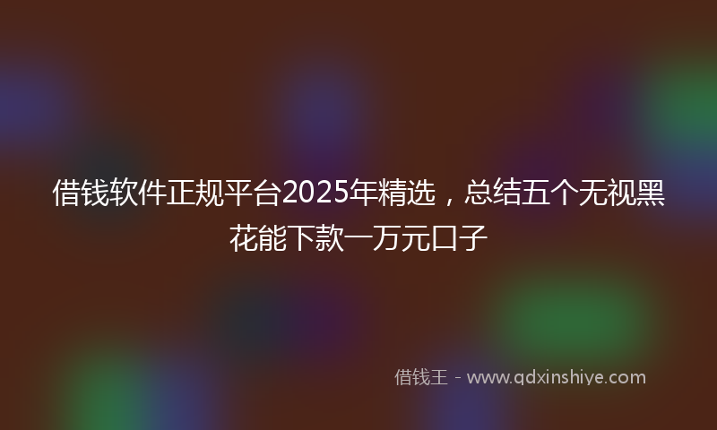 借钱软件正规平台2025年精选，总结五个无视黑花能下款一万元口子