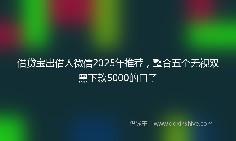 借贷宝出借人微信2025年推荐，整合五个无视双黑下款5000的口子