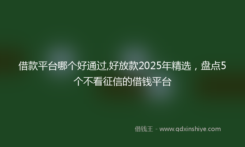 借款平台哪个好通过,好放款2025年精选，盘点5个不看征信的借钱平台