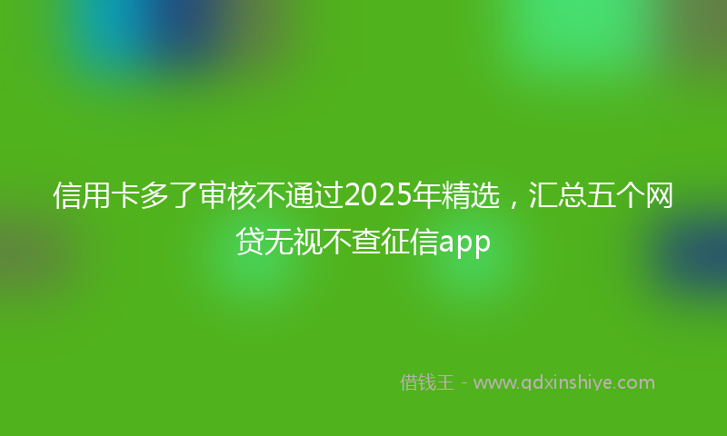 信用卡多了审核不通过2025年精选，汇总五个网贷无视不查征信app