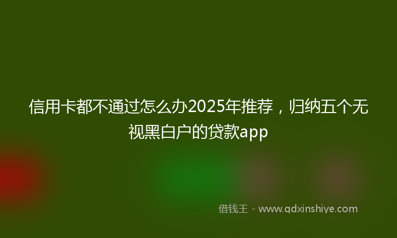 信用卡都不通过怎么办2025年推荐，归纳五个无视黑白户的贷款app