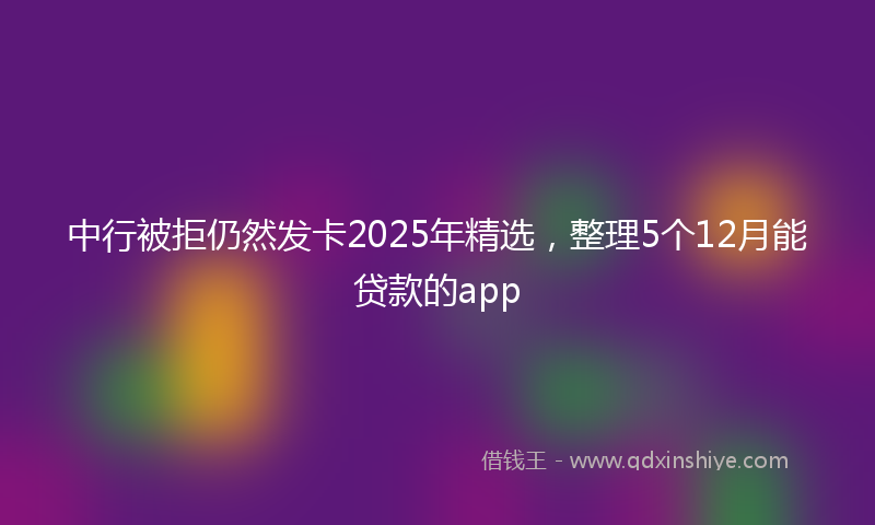 中行被拒仍然发卡2025年精选，整理5个12月能贷款的app