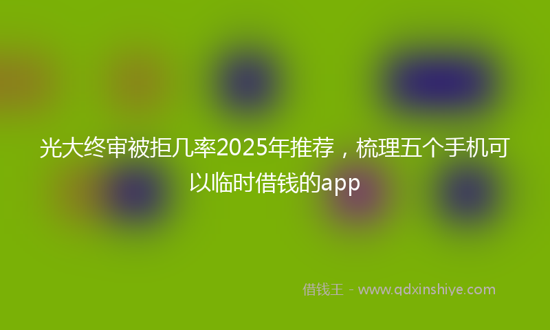 光大终审被拒几率2025年推荐，梳理五个手机可以临时借钱的app