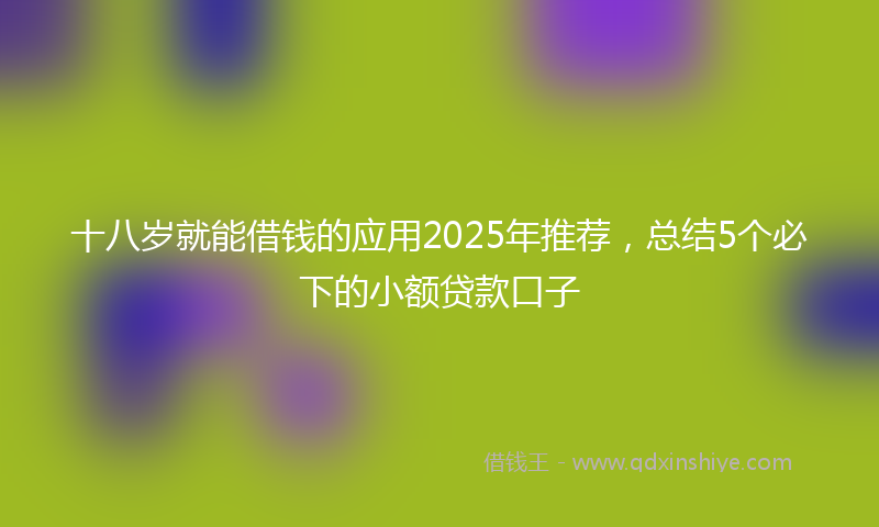 十八岁就能借钱的应用2025年推荐，总结5个必下的小额贷款口子