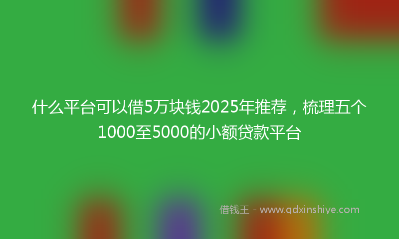 什么平台可以借5万块钱2025年推荐，梳理五个1000至5000的小额贷款平台