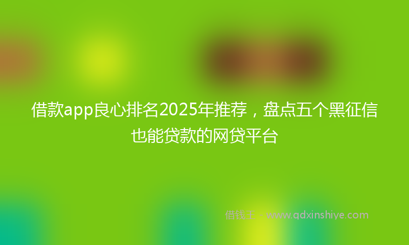 借款app良心排名2025年推荐，盘点五个黑征信也能贷款的网贷平台