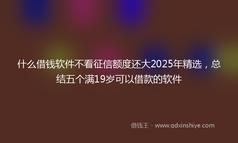 什么借钱软件不看征信额度还大2025年精选，总结五个满19岁可以借款的软件