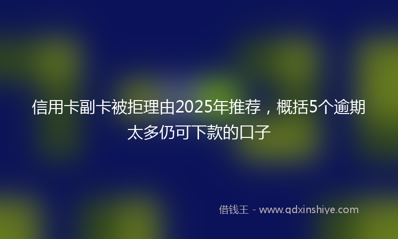 信用卡副卡被拒理由2025年推荐，概括5个逾期太多仍可下款的口子