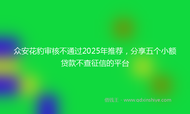 众安花豹审核不通过2025年推荐，分享五个小额贷款不查征信的平台