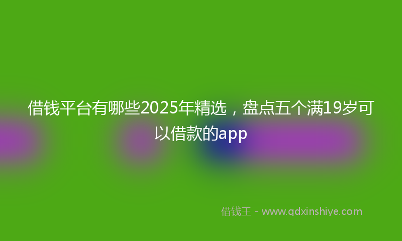 借钱平台有哪些2025年精选，盘点五个满19岁可以借款的app