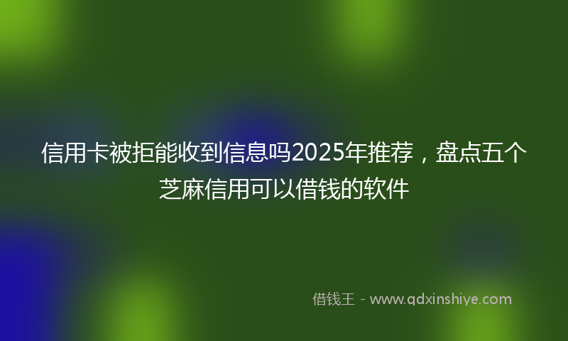 信用卡被拒能收到信息吗2025年推荐，盘点五个芝麻信用可以借钱的软件