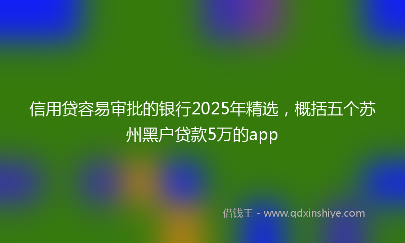 信用贷容易审批的银行2025年精选，概括五个苏州黑户贷款5万的app