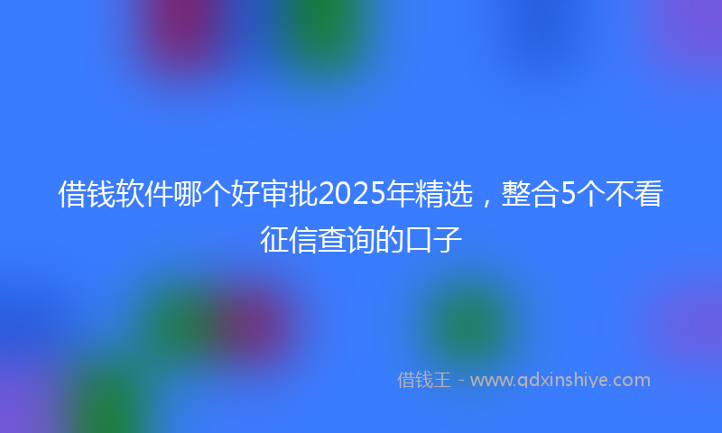 借钱软件哪个好审批2025年精选，整合5个不看征信查询的口子