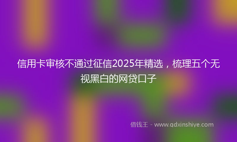 信用卡审核不通过征信2025年精选，梳理五个无视黑白的网贷口子