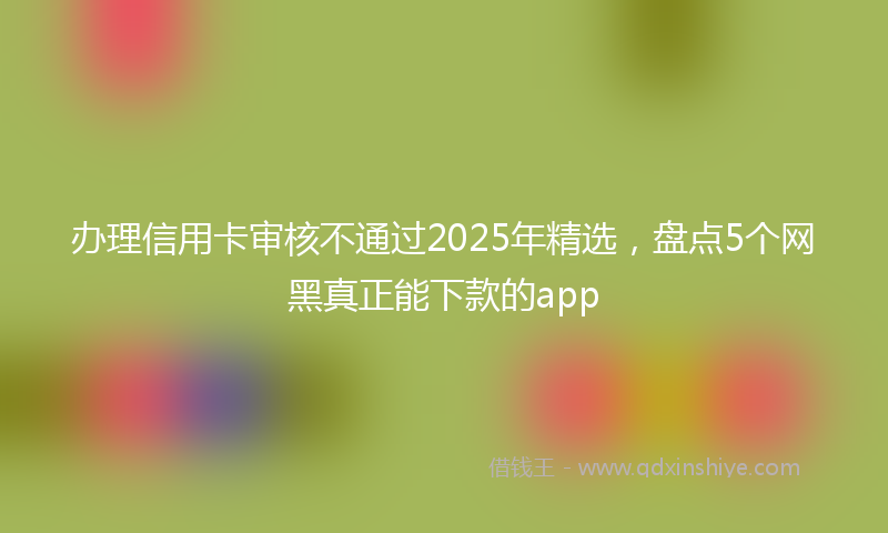 办理信用卡审核不通过2025年精选，盘点5个网黑真正能下款的app