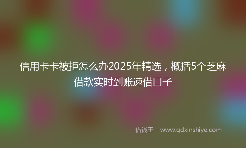 信用卡卡被拒怎么办2025年精选，概括5个芝麻借款实时到账速借口子