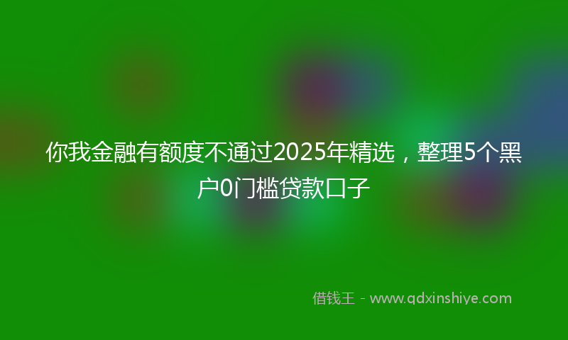 你我金融有额度不通过2025年精选，整理5个黑户0门槛贷款口子