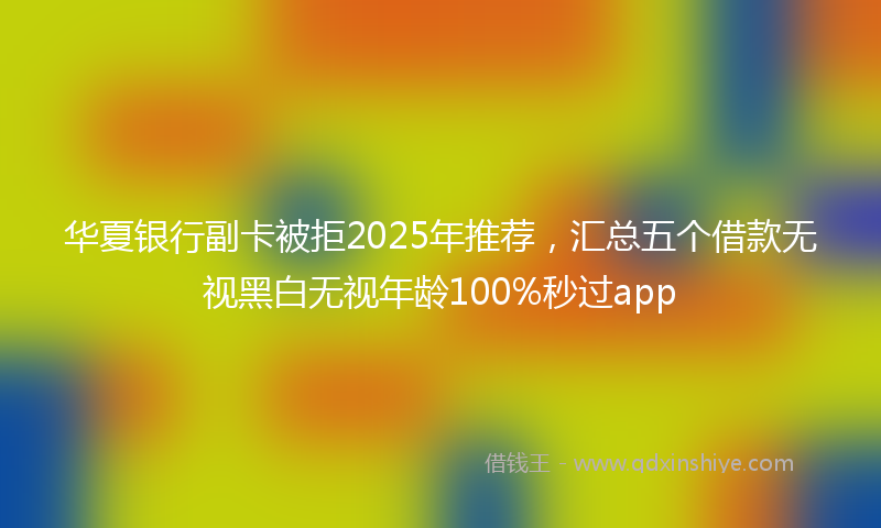 华夏银行副卡被拒2025年推荐，汇总五个借款无视黑白无视年龄100%秒过app