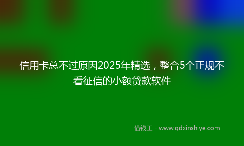 信用卡总不过原因2025年精选，整合5个正规不看征信的小额贷款软件