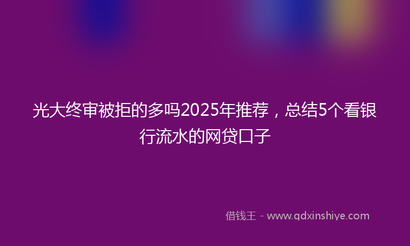 光大终审被拒的多吗2025年推荐，总结5个看银行流水的网贷口子
