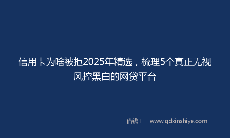 信用卡为啥被拒2025年精选，梳理5个真正无视风控黑白的网贷平台