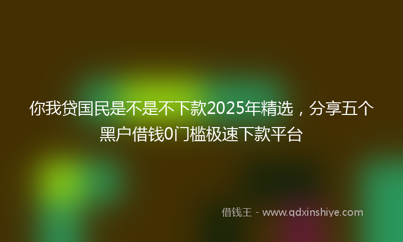 你我贷国民是不是不下款2025年精选，分享五个黑户借钱0门槛极速下款平台