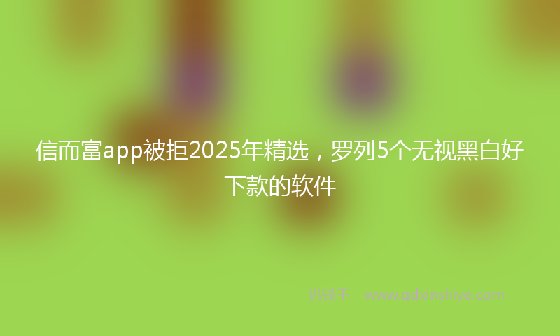 信而富app被拒2025年精选，罗列5个无视黑白好下款的软件