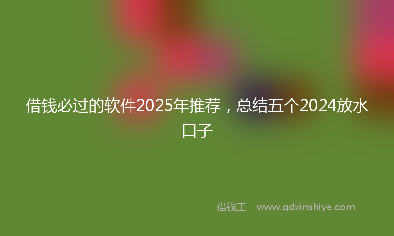 借钱必过的软件2025年推荐，总结五个2024放水口子