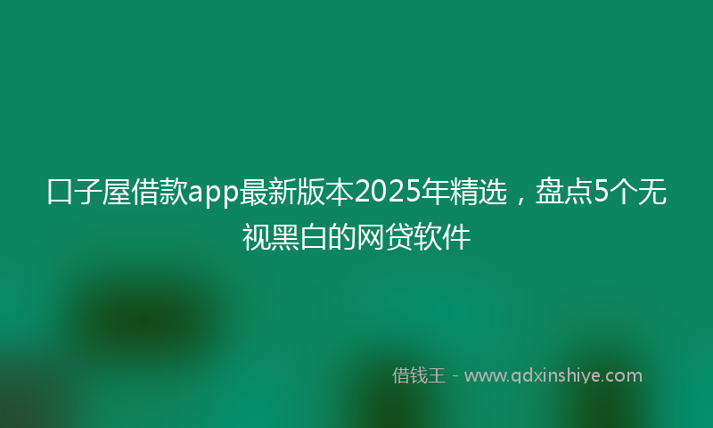 口子屋借款app最新版本2025年精选，盘点5个无视黑白的网贷软件
