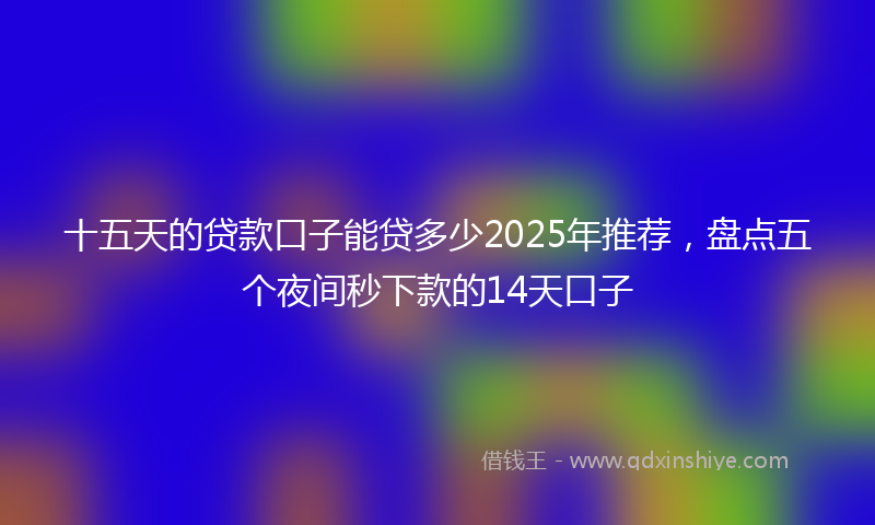 十五天的贷款口子能贷多少2025年推荐，盘点五个夜间秒下款的14天口子