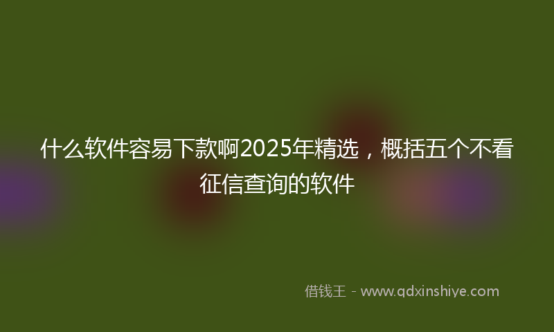 什么软件容易下款啊2025年精选，概括五个不看征信查询的软件
