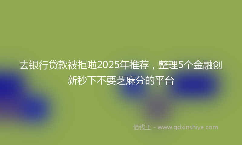去银行贷款被拒啦2025年推荐，整理5个金融创新秒下不要芝麻分的平台