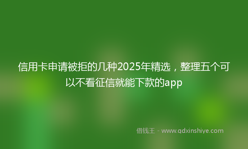 信用卡申请被拒的几种2025年精选，整理五个可以不看征信就能下款的app