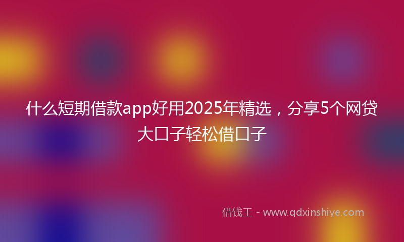 什么短期借款app好用2025年精选，分享5个网贷大口子轻松借口子