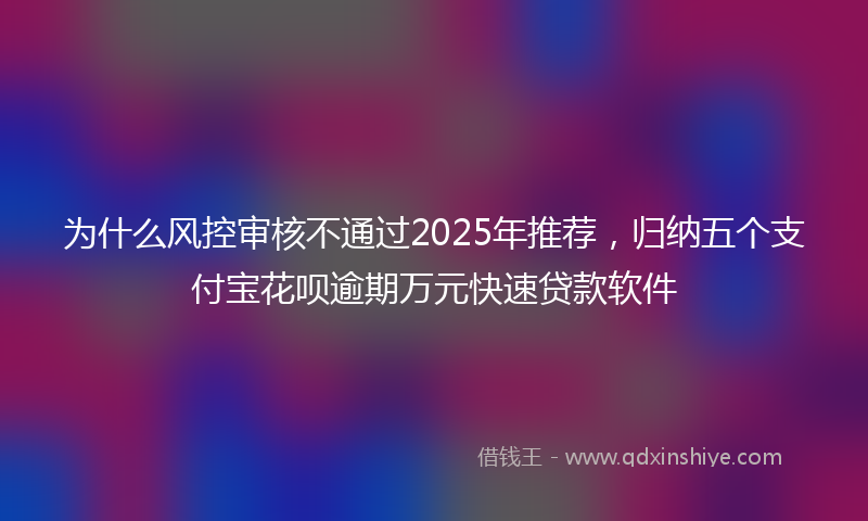 为什么风控审核不通过2025年推荐，归纳五个支付宝花呗逾期万元快速贷款软件