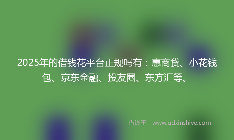 2025年的借钱花平台正规吗有：惠商贷、小花钱包、京东金融、投友圈、东方汇等。