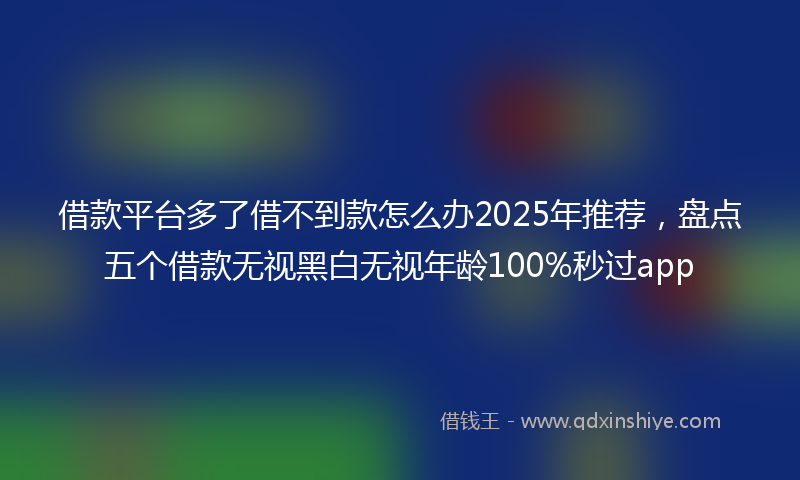 借款平台多了借不到款怎么办2025年推荐，盘点五个借款无视黑白无视年龄100%秒过app