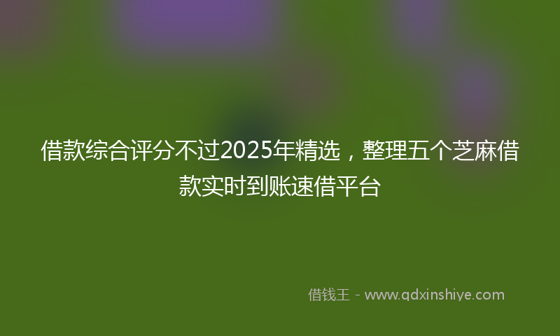 借款综合评分不过2025年精选，整理五个芝麻借款实时到账速借平台