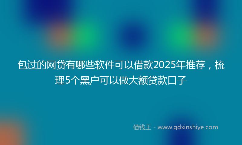 包过的网贷有哪些软件可以借款2025年推荐，梳理5个黑户可以做大额贷款口子