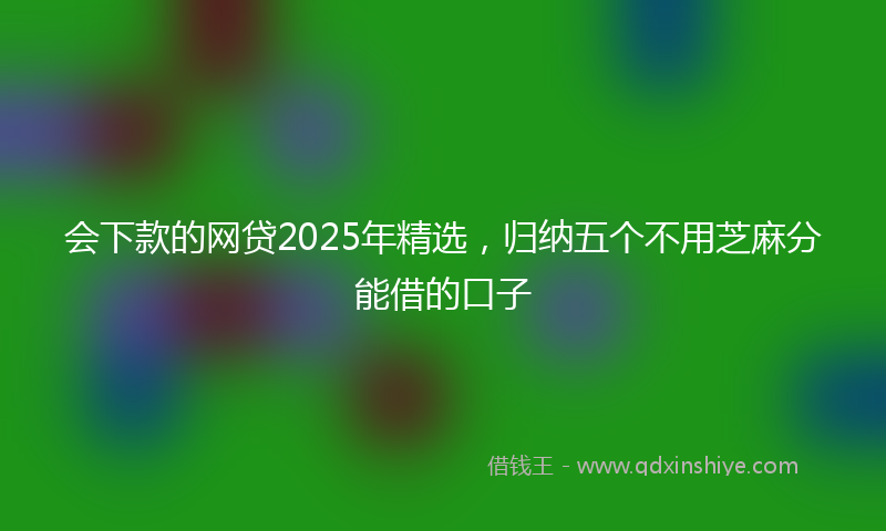 会下款的网贷2025年精选，归纳五个不用芝麻分能借的口子