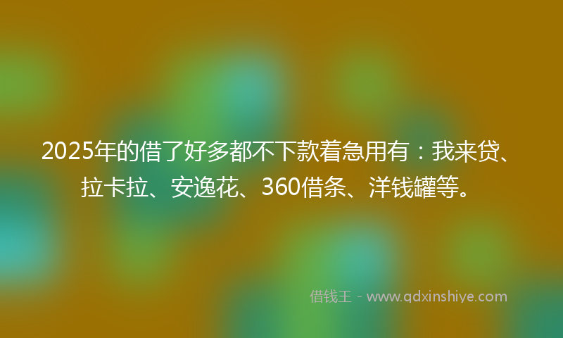 2025年的借了好多都不下款着急用有：我来贷、拉卡拉、安逸花、360借条、洋钱罐等。