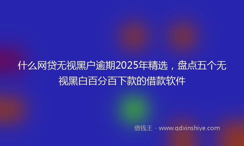 什么网贷无视黑户逾期2025年精选，盘点五个无视黑白百分百下款的借款软件